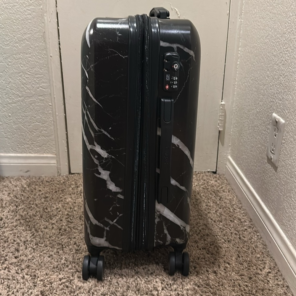 CALPAK Black Marble Carry On Rolling Suitcase - Picture 6 of 10